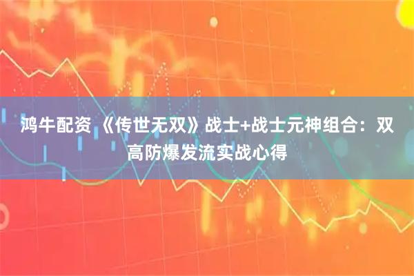 鸿牛配资 《传世无双》战士+战士元神组合：双高防爆发流实战心得